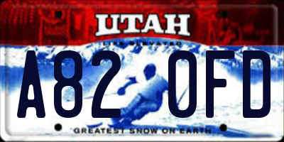 UT license plate A820FD