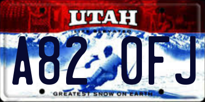 UT license plate A820FJ