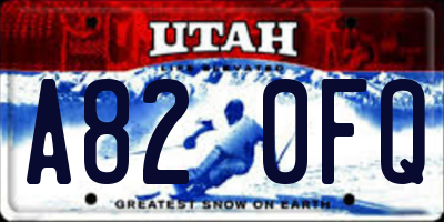 UT license plate A820FQ