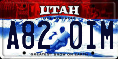 UT license plate A820IM