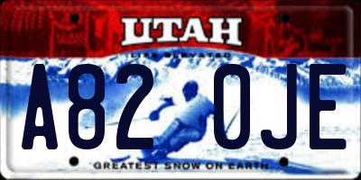 UT license plate A820JE