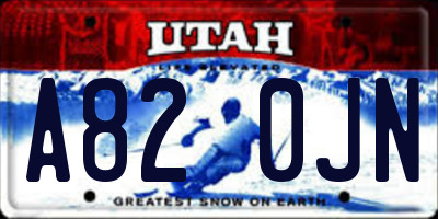 UT license plate A820JN