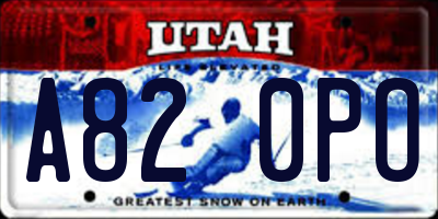 UT license plate A820PO