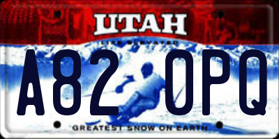 UT license plate A820PQ