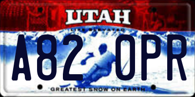 UT license plate A820PR
