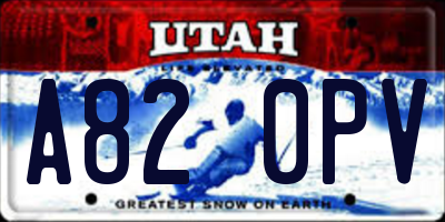 UT license plate A820PV