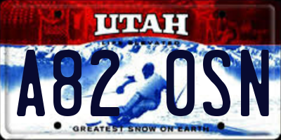 UT license plate A820SN