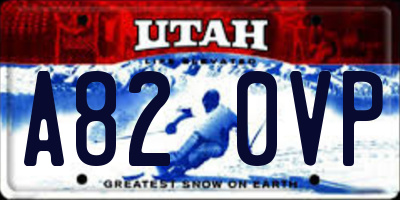 UT license plate A820VP
