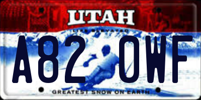 UT license plate A820WF