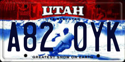UT license plate A820YK