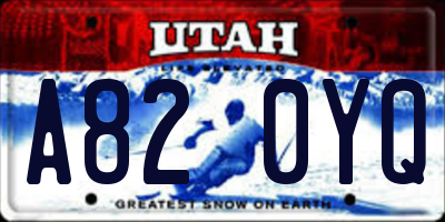 UT license plate A820YQ