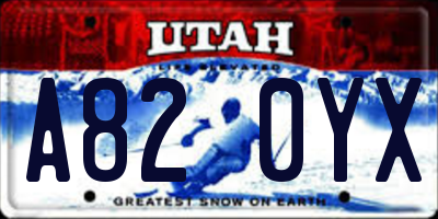 UT license plate A820YX