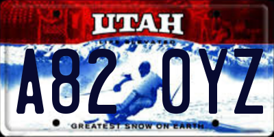 UT license plate A820YZ