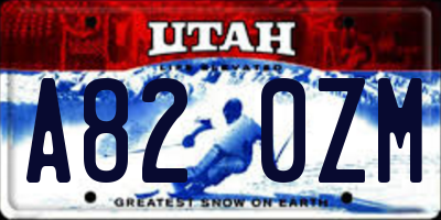 UT license plate A820ZM