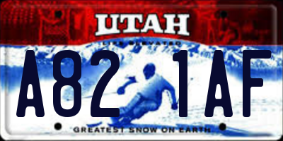 UT license plate A821AF