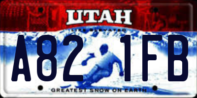 UT license plate A821FB