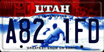 UT license plate A821FD