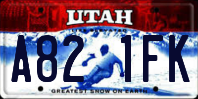 UT license plate A821FK