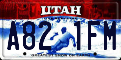UT license plate A821FM