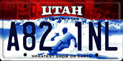 UT license plate A821NL