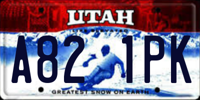 UT license plate A821PK