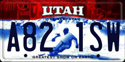 UT license plate A821SW