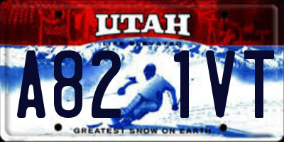 UT license plate A821VT