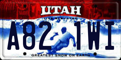 UT license plate A821WI