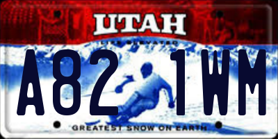UT license plate A821WM