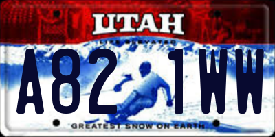 UT license plate A821WW