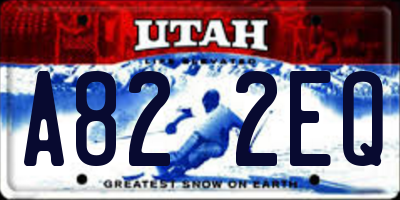 UT license plate A822EQ