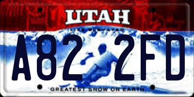 UT license plate A822FD