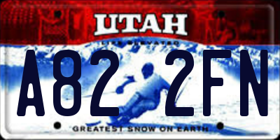 UT license plate A822FN
