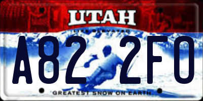 UT license plate A822FO