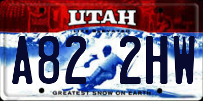 UT license plate A822HW