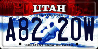 UT license plate A822OW