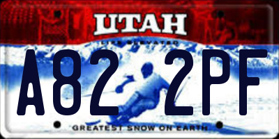 UT license plate A822PF