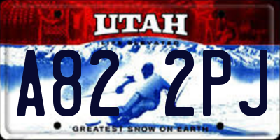 UT license plate A822PJ
