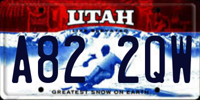 UT license plate A822QW