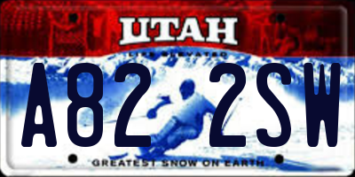 UT license plate A822SW