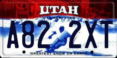 UT license plate A822XT