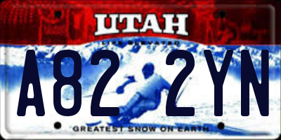 UT license plate A822YN
