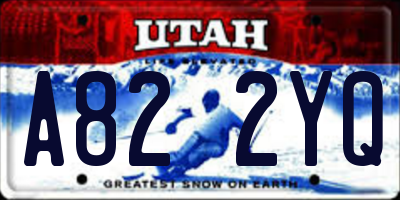 UT license plate A822YQ