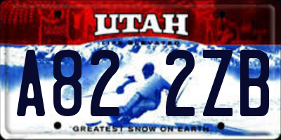 UT license plate A822ZB