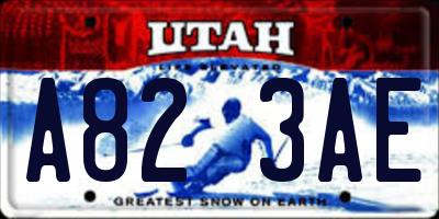 UT license plate A823AE