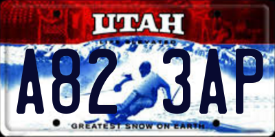 UT license plate A823AP