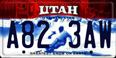 UT license plate A823AW