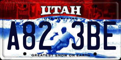UT license plate A823BE