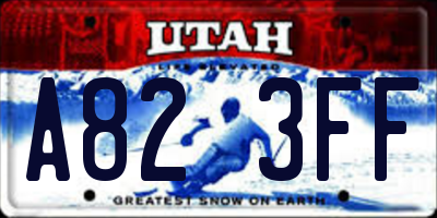 UT license plate A823FF