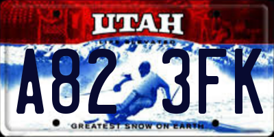 UT license plate A823FK
